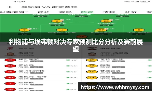 利物浦与埃弗顿对决专家预测比分分析及赛前展望